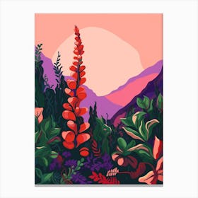 Boho Wildflower Painting Foxglove 3 Canvas Print