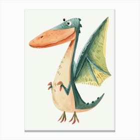 Pteranodon Dinosaur Cute Watercolour 1 Canvas Print