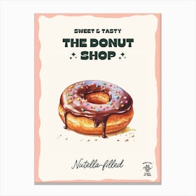 Nutella Filled Donut The Donut Shop 4 Canvas Print