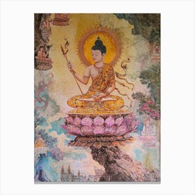 Painting In A Buddhist Temple Near Chiang Mai Thailand Canvas Print