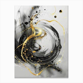 Abstract - Black And Gold 2 Canvas Print