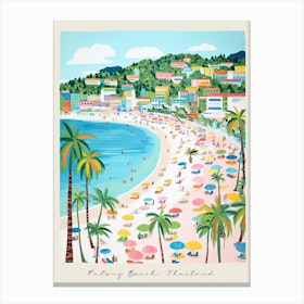 Poster Of Patong Beach, Phuket, Thailand, Matisse And Rousseau Style 3 Canvas Print