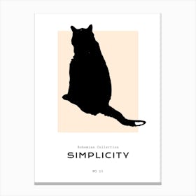 Black cat Simplicity Canvas Print