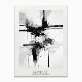 Contrast Abstract Black And White 3 Poster Canvas Print