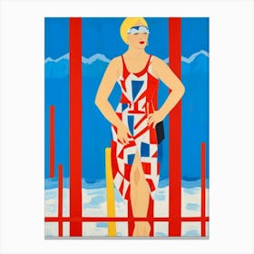 Swimming Woman Canvas Print