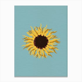 Vintage minimal art Sunflower 1 Canvas Print