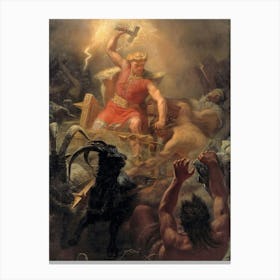 Thor's Fight with the Giants - Mårten Eskil Winge, 1872 in HD Remastered Canvas Print