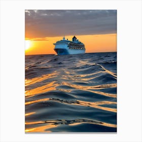 Sunset Cruise Ship -Reimagined Canvas Print