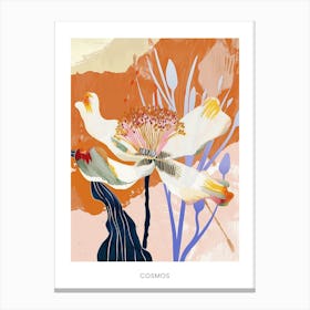 Colourful Flower Illustration Poster Cosmos 4 Canvas Print