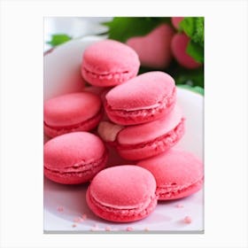 Strawberry Macarons, Dessert, Food Crayon 1 Canvas Print