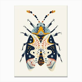 Colourful Insect Illustration June Bug 12 Canvas Print
