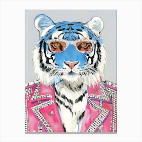 Tiger In Pink Jacket Canvas Print