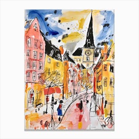 Berlin, Dreamy Storybook Illustration 1 Canvas Print