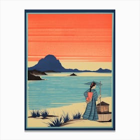 Inland Sea, Japan Vintage Travel Art 4 Canvas Print