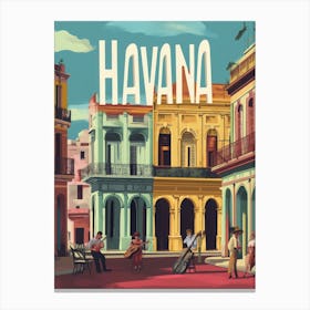 Aihrgdesign A Classic 1960s Travel Poster For Havana Canvas Print