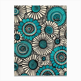 Turquoise Flowers Canvas Print