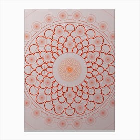 Geometric Abstract Glyph Circle Array in Tomato Red n.0234 Canvas Print