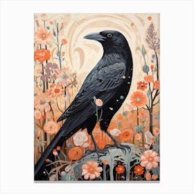 Raven 1 Detailed Bird Painting Canvas Print