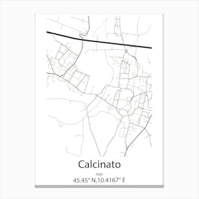 Calcinato,Italy Minimalist Map Canvas Print