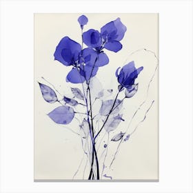 Blue Botanical Lilac 2 Canvas Print