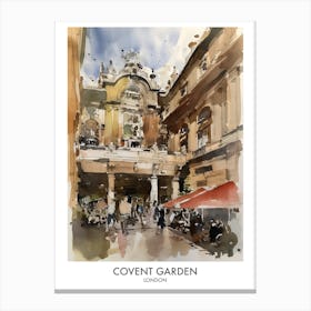 Covent Garden 2 Watercolour Travel Poster Canvas Print