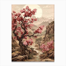Chinese Plum  Flower Victorian Style 3 Canvas Print