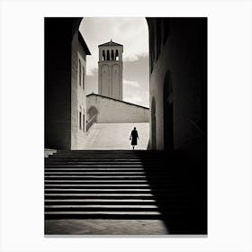 Assisi, Italy,  Black And White Analogue Photography  4 Canvas Print
