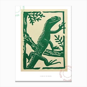 Lizard In The Woods Bold Block 4 Poster Canvas Print