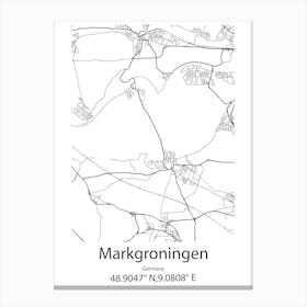 Markgroningen,Germany Minimalist Map Canvas Print