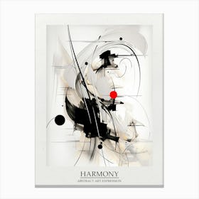 Harmony Abstract Black And White 1 Poster Canvas Print