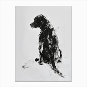 Minimalist Labrador Dog Charcoal Line 3 Canvas Print