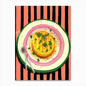 A Plate Of Pumpkins, Autumn Food Illustration Top View 66 Canvas Print