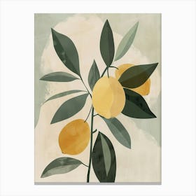Lemon Tree Minimal Japandi Illustration 4 Canvas Print