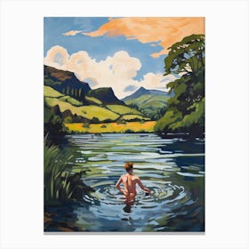 Wild Swimming At Loch Lomond Scotland 1 Canvas Print