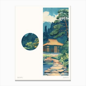 Beppu Japan 1 Cut Out Travel Poster Canvas Print