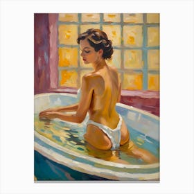 Woman In A Bath 2 Canvas Print