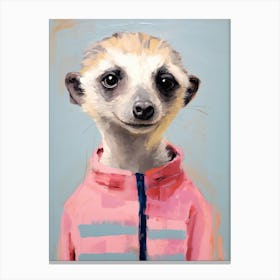 Playful Illustration Of Meerkat For Kids Room 4 Canvas Print