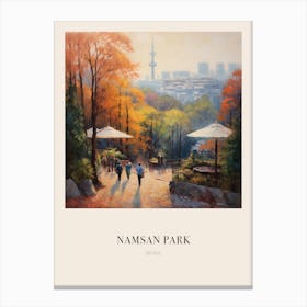 Namsan Park Seoul South Korea 3 Vintage Cezanne Inspired Poster Canvas Print
