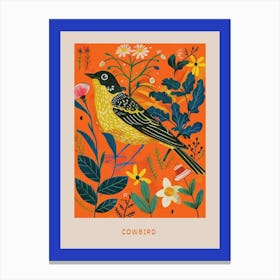 Spring Birds Poster Cowbird 4 Canvas Print