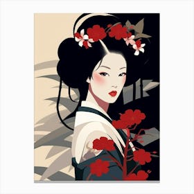 Geisha Japanese Style Illustration 1 Canvas Print