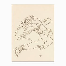Erotic Art Woman; Reclining Woman with Raised Skirt (1918), Egon Schiele Canvas Print