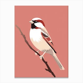 Minimalist Sparrow 2 Illustration Canvas Print
