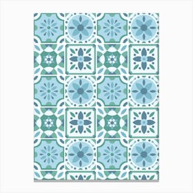 Azulejo 1 - vector tiles, Portuguese tiles Canvas Print
