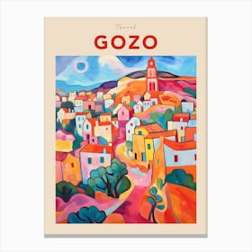 Gozo Malta 2 Fauvist Travel Poster Canvas Print