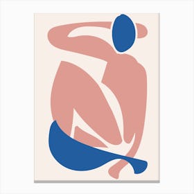 Deconstructed Blue And Pink Figure Canvas Print