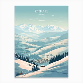 Poster Of Kitzbuhel   Austria, Ski Resort Illustration 0 Canvas Print