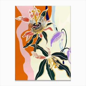 Colourful Flower Illustration Passionflower 2 Canvas Print