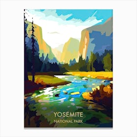 Yosemite National Park Travel Poster Illustration Style 1 Canvas Print