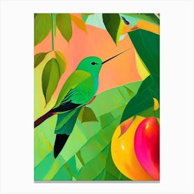 Green Breasted Mango Hummingbird Abstract Still Life Canvas Print