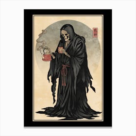 Skeleton In A Robe Canvas Print